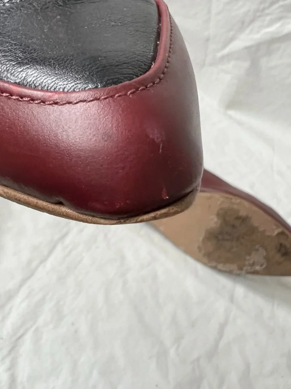 Everlane Modern Point Loafer oxblood red black leather pointed toe womens 9.5 - Picture 10 of 14